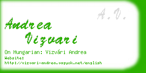 andrea vizvari business card